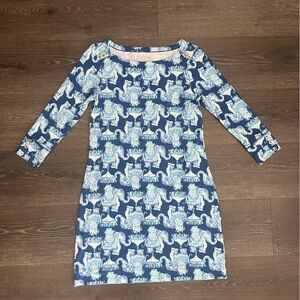 Lilly Pulitzer Sophie Dress 3/4 inch Sleeve Women's Size XS Elephant Joy Ride‎